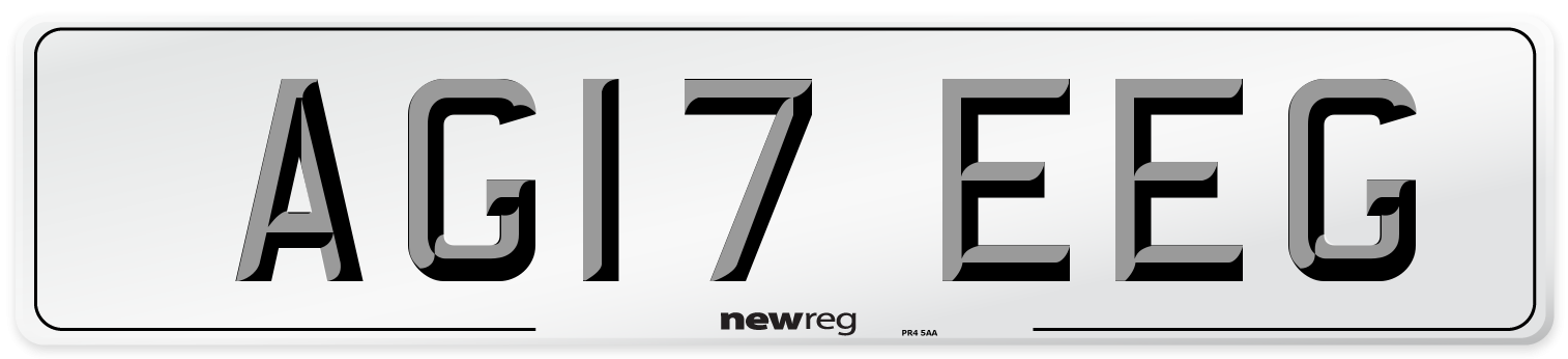 AG17 EEG Number Plate from New Reg